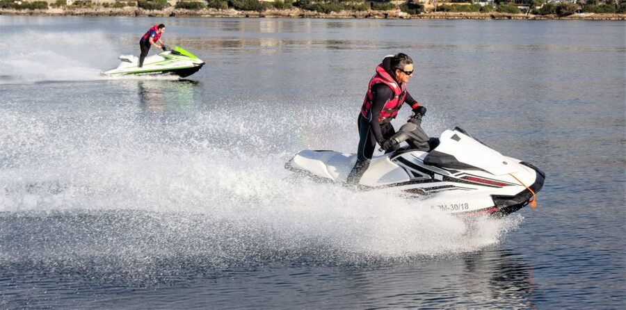 Alcudia: Aucanada Beach Jet Ski Trip - Aucanada island and its quiet beach