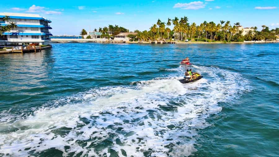 Best Jet Ski Rental in Miami with Free Boat Ride - Riding with a guide, not roaming alone