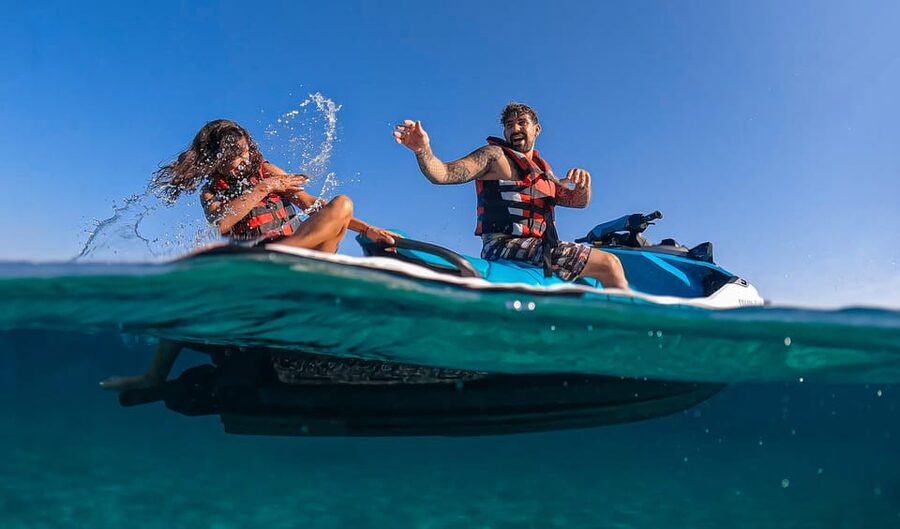 Calanova: Doble Jet Ski excursion with guide - Sharing one jet ski and judging the $215 price