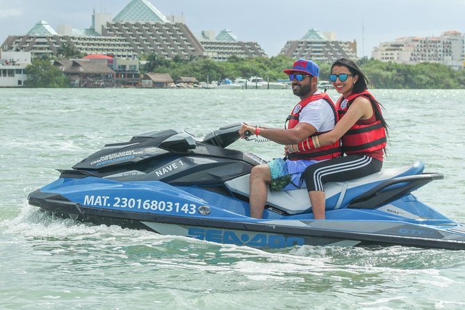 Cancun Mangrove Jet Ski Tour: 2 riders per jet ski - The snorkel mask adds a little flexibility