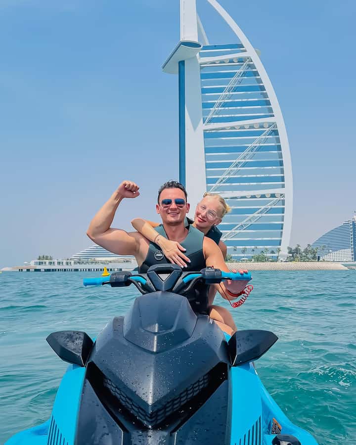 Dubai: Burj Al Arab Jetski Tour - Riding out from the Dubai fishing harbor
