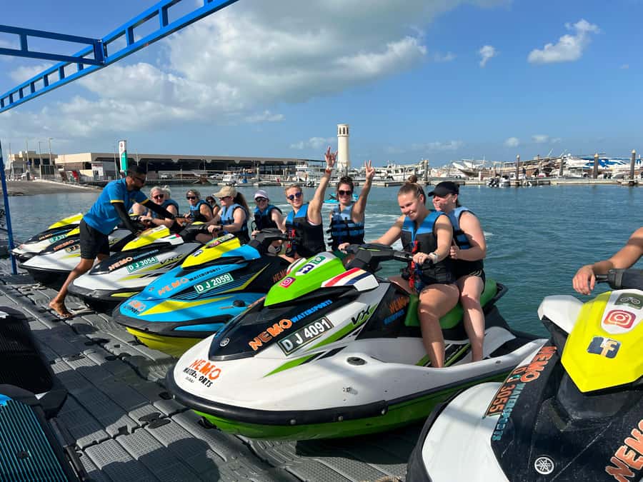 Dubai Jet Ski: Burj Khalifa, Burj Al Arab, Pics & Ice Cream! - Looking toward Burj Khalifa and Atlantis The Royal