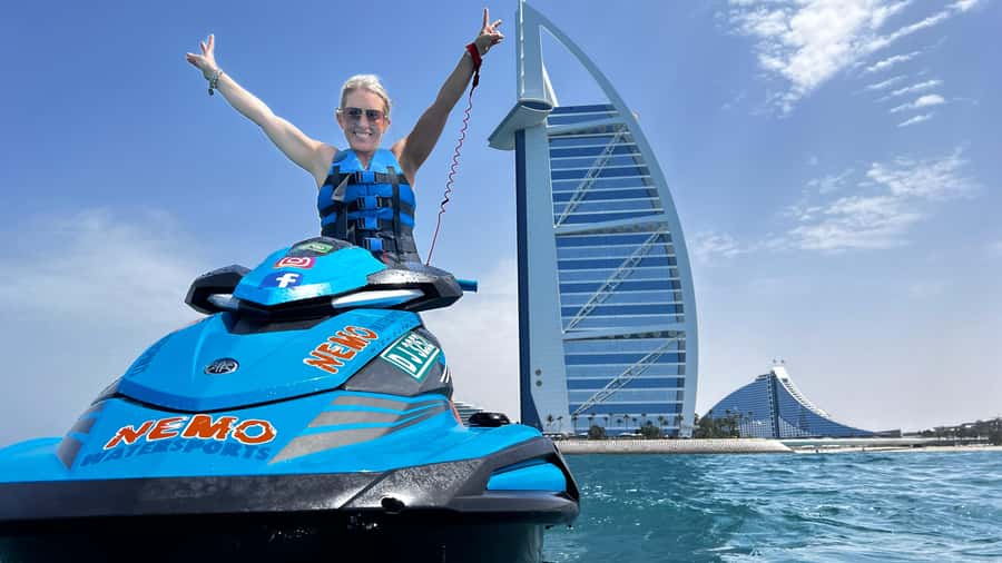 Dubai: Jet Ski to Atlantis with Videos, Photos and Ice Cream - Burj Al Arab is the first big photo stop