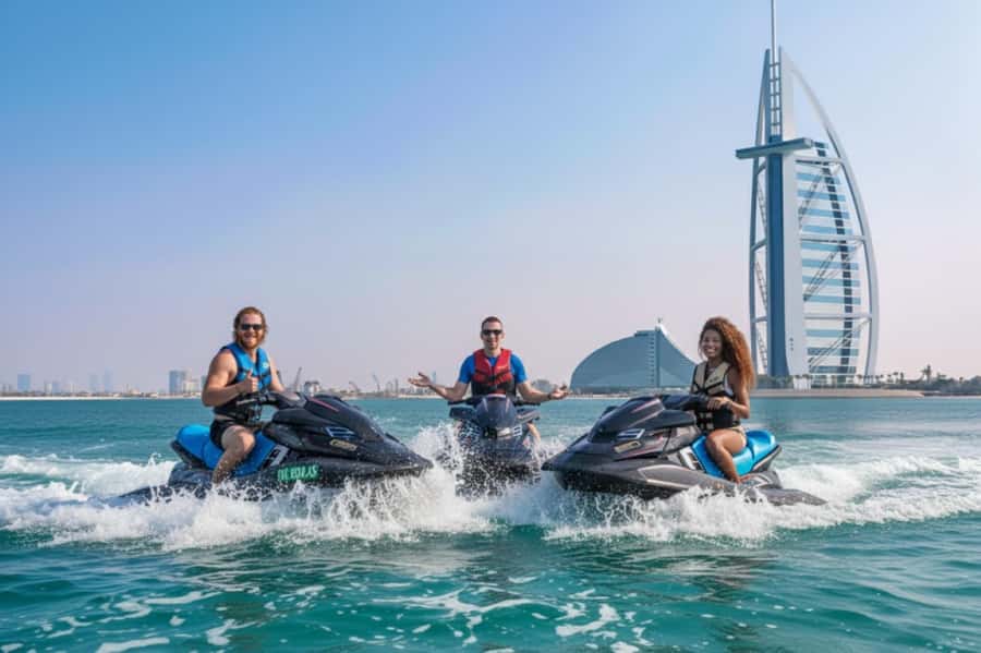 Dubai: Jetski, Burj Khalifa, Burj Al Arab, Juice, & Photos - Meeting at Fishing Harbor 1