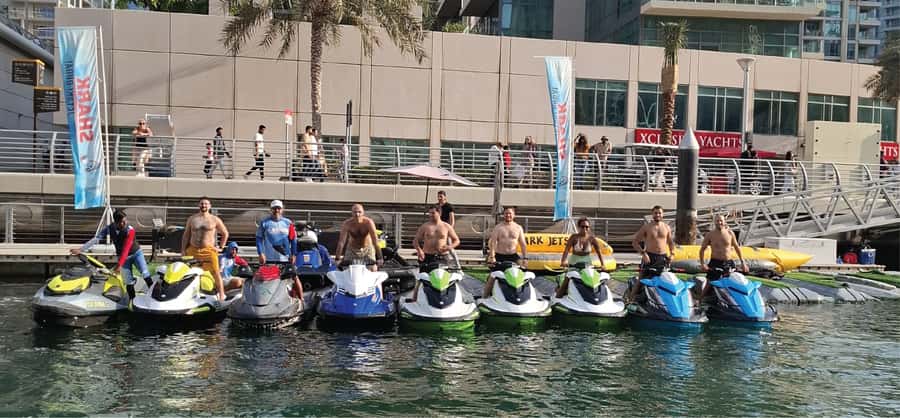 Dubai: Jetski Tour to Dubai Eye, JBR, Palm & Burj Al Arab - Ain Dubai and Bluewaters Island from the water
