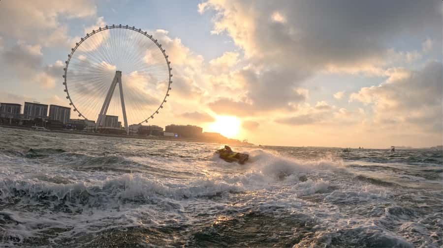 Dubai: Sunrise Jetski Tour with Guide and Photos - Sunrise on a jetski in Dubai