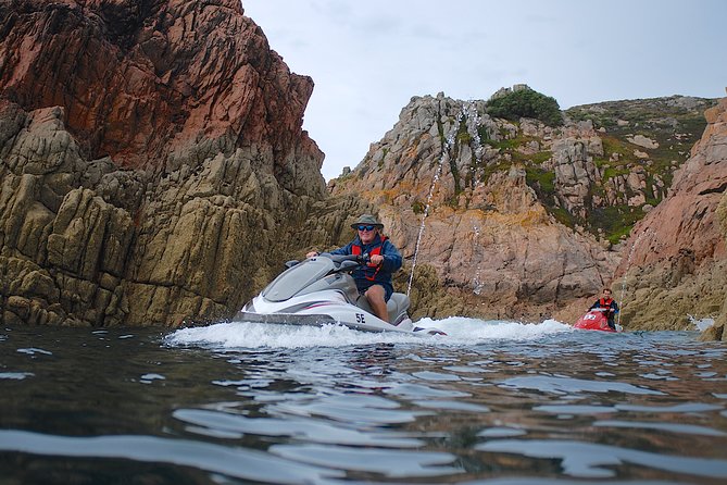 Escorted Coastal Tour by Jet Skis from St. Aubin - Beauport Beach and the quieter side of the coast