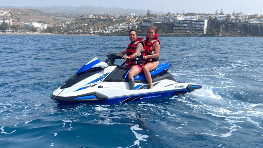 From Playa del Inglés: Guided Jet Ski Tour & Hotel Transfers - What the ride feels like for first-time riders