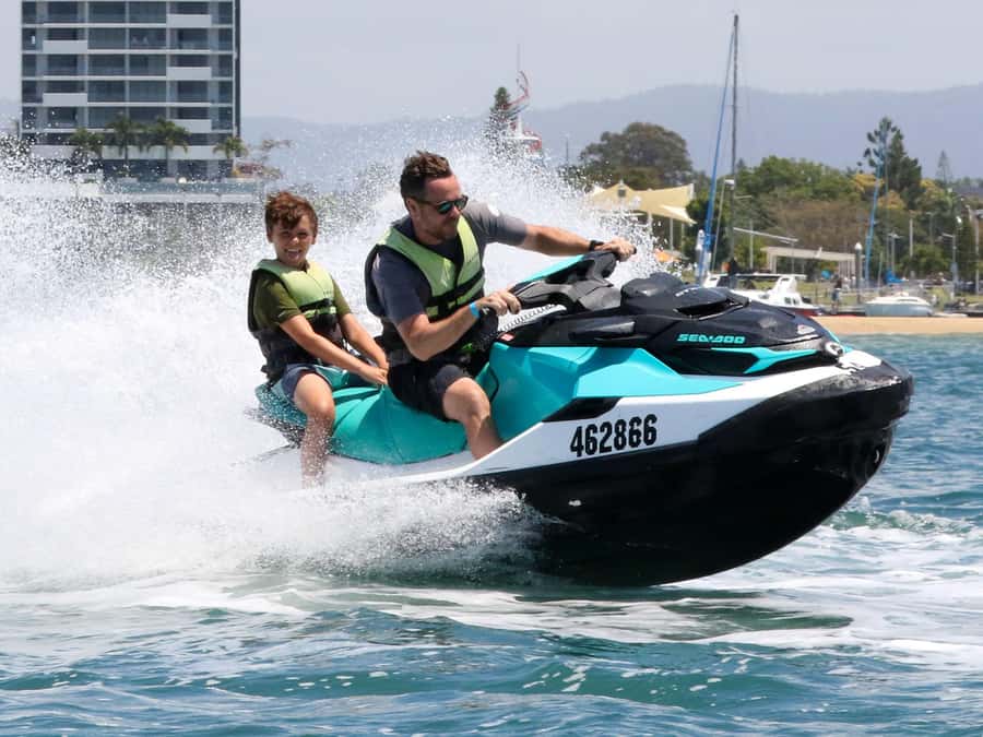 Gold Coast: 1-hour Jet-Ski Safari -No Slow Zones + Free Pics - Riding the Seadoo GTS along South Stradbroke Island