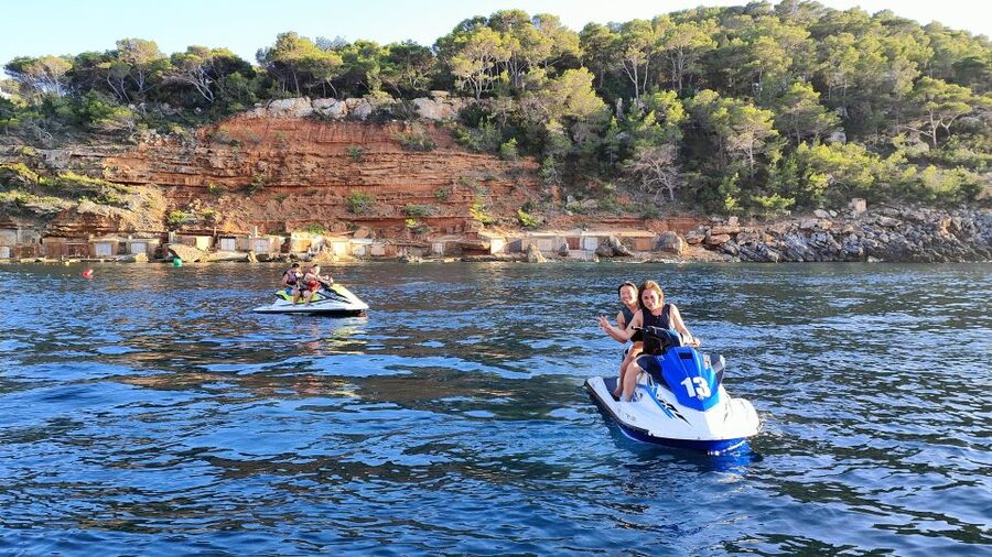 Ibiza Jet Ski Tour: San Antonio to Cala Salada - No License - The ride toward Cala Salada and Cala Saladeta