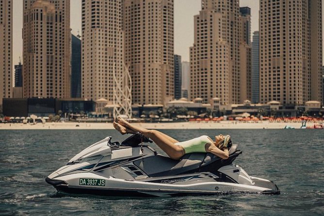 Jet ski Dubai 30 minute Guided Sightseeing Tour - The Burj Khalifa view from the water