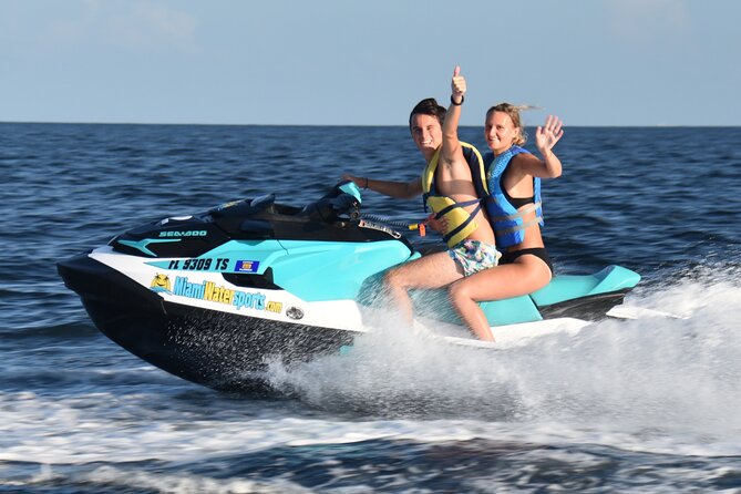 Jet Ski & Parasail Combo with Miami Watersports - The parasail flight and skyline view