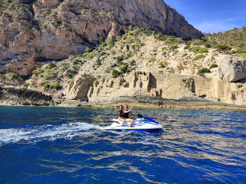 Jet Ski Tour to Atlantis Ibiza (Sa Pedrera) from San Antonio - Cala d’Hort and the view toward Es Vedrà