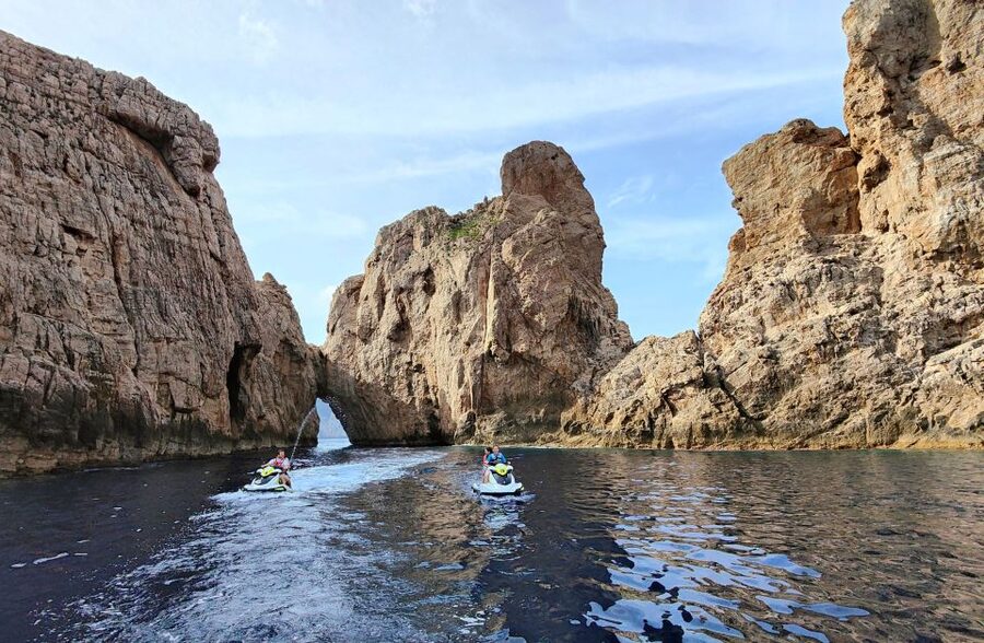 Jet Ski Tour to Cala Albarca from San Antonio - Passing Ses Margalides and Heaven’s Doors