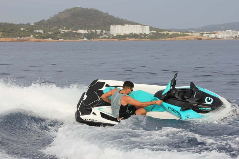 JET SKI TOUR to Margarita Island From San Antoni IBIZA - Cala Grasio and the red soil of Ibiza