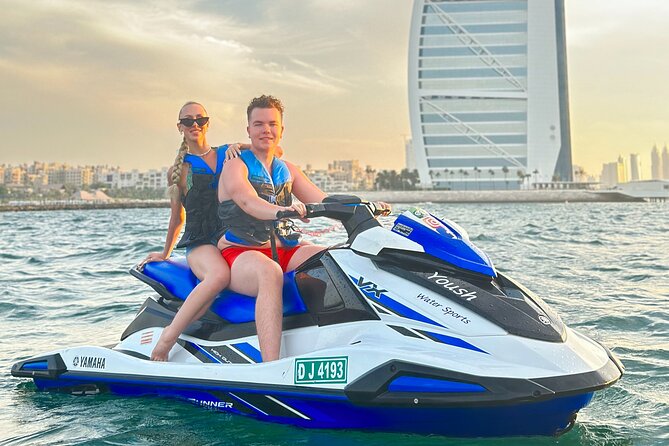 Jetski Dubai: 60Min Burj Al Arab & Atlantis the Palm - Burj Khalifa, Kite Beach, and the city from offshore