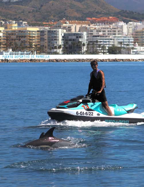 Jetski: Guided Tours - Watching for dolphins in Marbella Bay