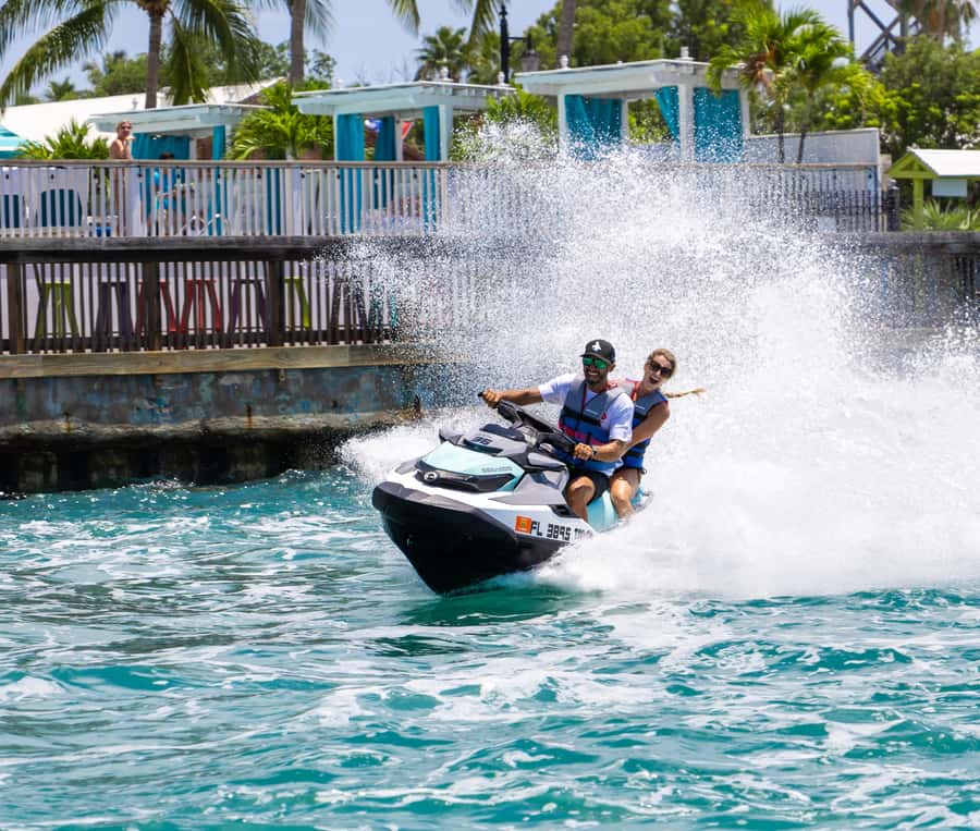 Key West 90-Minute Jet Ski Tour - Riding a Sea-Doo with a guide in front