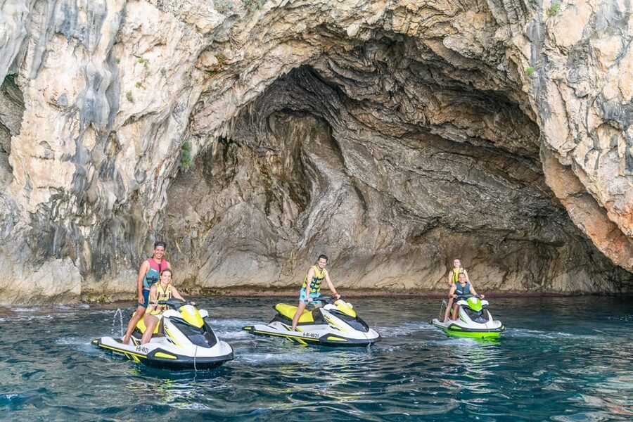 Mallorca Alcudia: Jack Sparrow Cave Jet Ski Tour - Riding past Aucanada and Sa Bassa Blanca