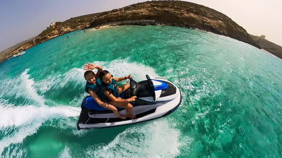 Mellieha: Jet Ski Rental, No License Needed - Sharing the jet ski with a passenger