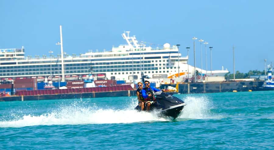 Miami: 1-Hour Jet Ski Tour - Crossing Biscayne Bay toward Miami’s skyline