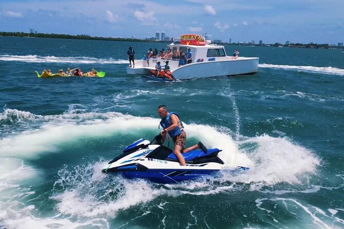 Miami top rated Self drive Jet Ski for rent - Getting comfortable on the jet ski platform