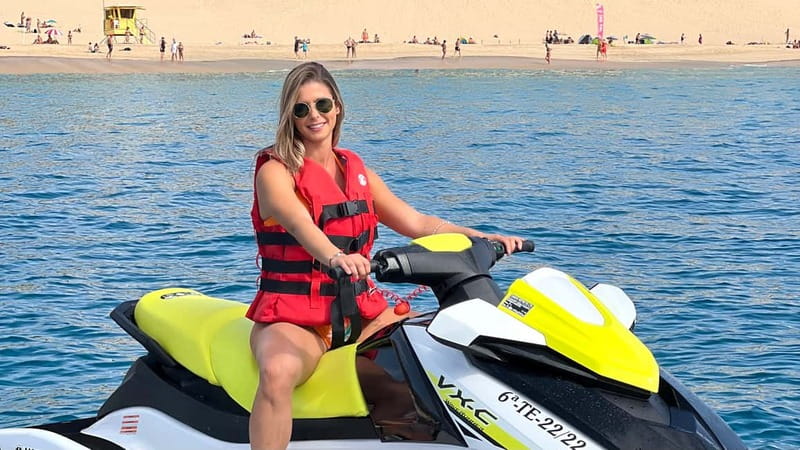 Morro Jable: Guided Jet Ski Safari (without license) - The lighthouse swim and snorkel stop