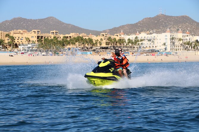 New Jetski Adventure in Cabo San Lucas Bay with Hotel Pickup 1hr - Riding through Cabo San Lucas Bay