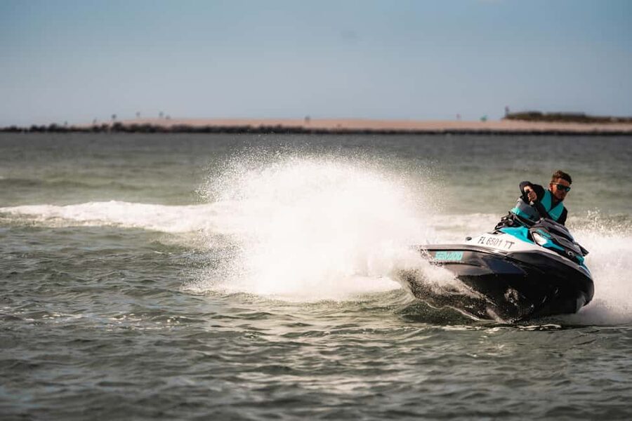 Panama City Beach: Jet Ski Eco Tour to Shell Island - Riding from Sun Harbor Road toward Shell Island