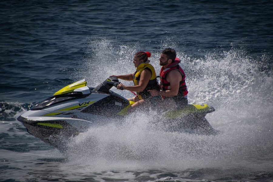 Perivolos: Private South Coast Discovery on a Jet Ski - Vlyhada and Red Beach from the water
