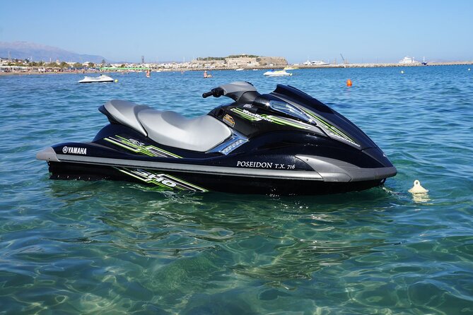 Private Jet Ski Activity on the Beach at Rethymno - The safety briefing before the throttle