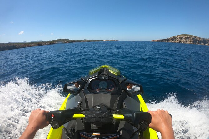 Private jet ski excursion Ibiza San Antonio Es Vedrà - Atlantis, or Sa Pedrera, finishes with rock and water