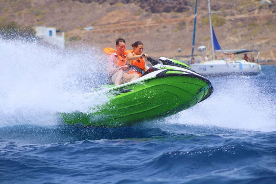 Puerto Colón: Yamaha Jet Ski Tour Along Tenerife's Coast - Five minutes of instruction, then onto the support boat