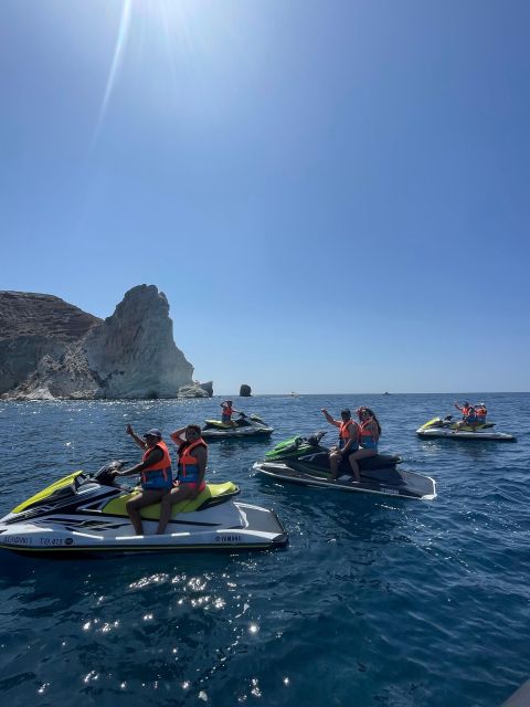 Santorini:Volcanic Beaches Cruise With Jet Ski - White Beach and the pale volcanic coast