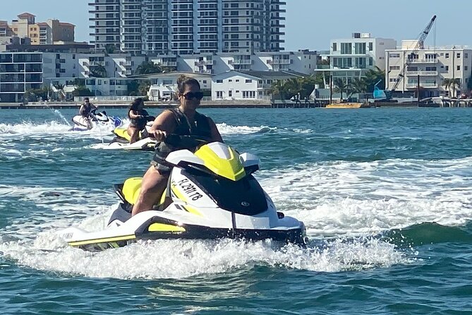 South Beach Jet Ski Rental departs Bayside Marketplace - The pontoon ride makes the launch simple