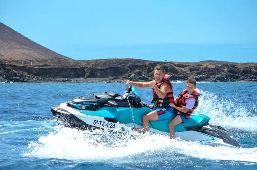 Tenerife: Water Jet-Ski / Teide Volcano Quad Safari Combo - Starting at Las Galletas on a jet ski