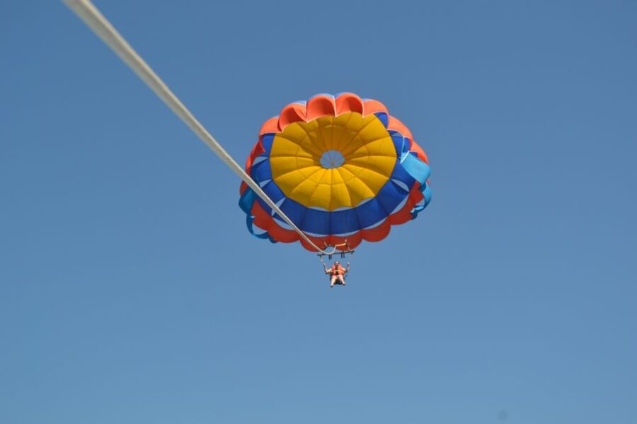 Triple Package Self Drive Jet Ski, Banana & Parasailing - Parasailing above the Nusa Dua coast