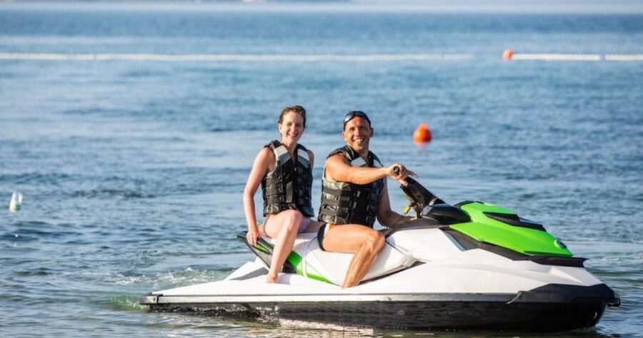 Tybee Island: Single or Tandem Jet Ski Rental - Riding toward the Cockspur Lighthouse area