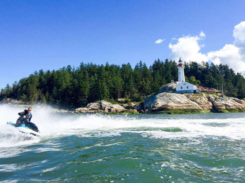 Vancouver: Ocean Jetski Morning Tour - Riding toward Bowen, Anvil, and Gambier islands